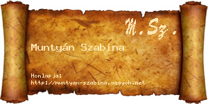 Muntyán Szabina névjegykártya